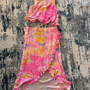 Lilly Pulitzer Pink and Orange Patterned Fabric